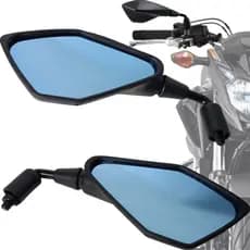 Par Retrovior Z400 Lente Azul Haste Curta Rebaixado Cb Twister 250F Cb 300 Titan 150 160 Bros 160
