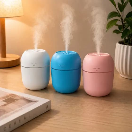Mini umidificador Portátil USB com Luz Aromatizador 200ml + 1 Essência