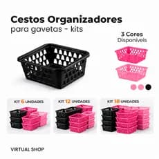 Cestos Organizadores para Gaveta – Kit com 6, 12 ou 18 Unidades