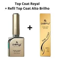 Top Coat Dafu Original Finalizador de Unhas Gel e Blindagem Brilho Espelhado Para Manicure Nail Designer Oferta - 12ml