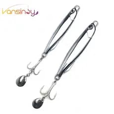 isca artificial Metal Jig 10g/15g/20g/30g/60g Iscas De Pesca De Robalo De Metal Tiro Longo Isca Dura Colher Anzol Artificial