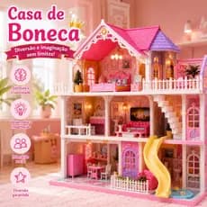 Brinquedo Casa De Boneca Princesa Infantil Com Luzes Led Móveis Escorregador Presente Para Menina
