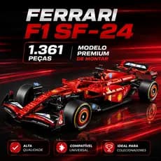 Ferrari F1 SF-24 Blocos De Montar 1.361 Peças Carro Fórmula 1 Premium Colecionável