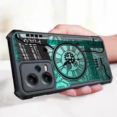 Relógio Mecânico Padrão De Relógios Caixa Transparente À Prova De Choque Xiaomi POCO X5 Pro X4 F4 M4 F3 GT X3 NFC 4G 5G Capa De Pára-Choques Capa Do Airbag Telefone