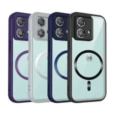 Capa De Telefone Magnética Acrílica Transparente Fosca Motorola MOTO G86 G85 G84 G82 G75 G65 G67 G62 G56 G55 G52 Power S