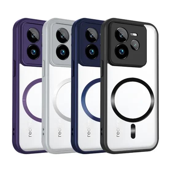 Capa De Telefone Magnética Transparente À Prova De Choque Realme GT 7T 7 Pro 6T Neo 6 SE 5G Embalagem Bordas Macias Airb