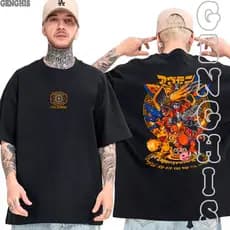 Camisa Digimon Agumon Evolução Brasão da Coragem Camiseta Anime Unissex Oversized Algodão