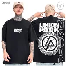 Camisa Link Park Chester Wallpaper Banda Rock Camiseta Unissex Basica e Oversized