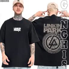Camisa Link Park Chester Wallpaper Banda Rock Camiseta Unissex Basica e Oversized