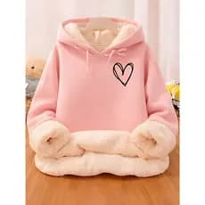 Moletom Feminino Grosso Forrado Térmico Casual Macio Luxo Inverno Elegante Premium