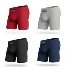 Kit 3 Cuecas Box Boxer Masculinas Viscose Premium Polo Star Sortida Toque Gelado Conforto