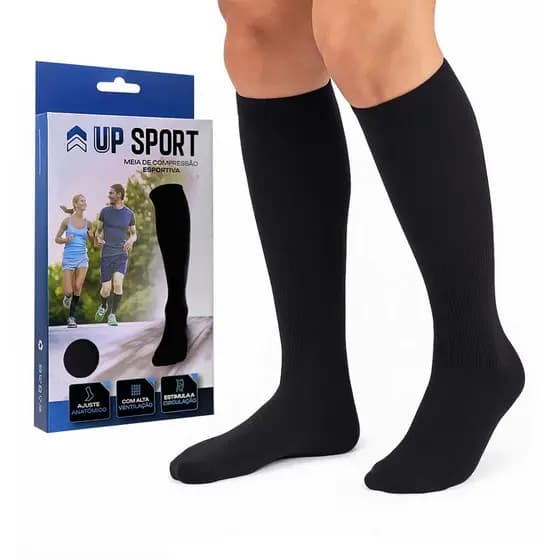 Meia Compressão Esportiva Up Sport 3/4 Corrida Cross Academia Alta Elasticidade Caminhada