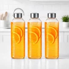 Garrafa Lines 1, 2 ou 3 unid Vidro Água Suco 1L Geladeira Livre BPA Antivazamento