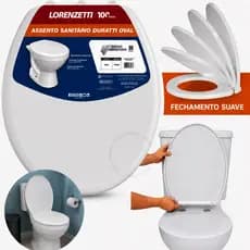 Assento Sanitário Tampa Vaso Oval Branco Universal Premium Lorenzetti