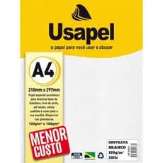 Papel Gofratta Branco A4 180Gr. 50 Fls. Usapel