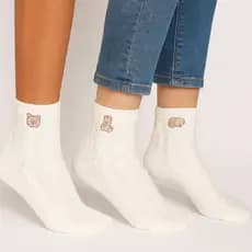 Kit até 12 Pares Meias Femininas Cano Médio Estampada Algodão