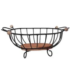 Fruteira Oval de Mesa Rústica Artesanal