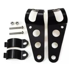 Suporte Farol Preto Aço Cafe Racer Universal Suzuki Bobber