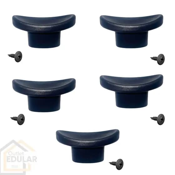 Kit jogo conjunto 5 peças Puxadores Pomel Pegador Para Tampas De Vidro Panela Frigideira Caçarola