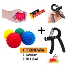 KIT Fortalecedor de Mão e Antibraço HandGrip e ou Bolinha Fisio
