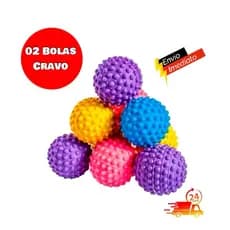 Kit 2 Bola Cravo Fisioterapia, Massagem, Anti-stress, Pets
