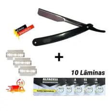 Navalha Navalhete Profissional e ou Lâminas Aço Inox Acabamento Barba Sobrancelha Rosto