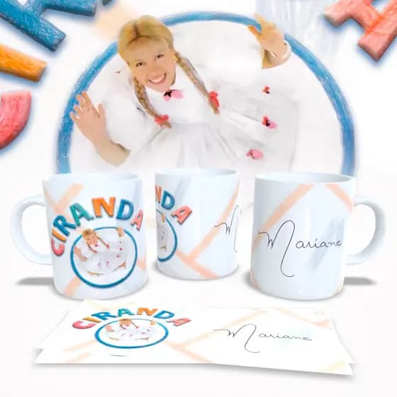 Caneca Personalizada de Porcelana Importada / ESTAMPA EXCLUSIVA / Caneca Mariane Ciranda