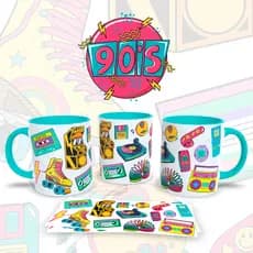 Caneca Personalizada de Porcelana Importada / ESTAMPA EXCLUSIVA / Caneca Retrô Anos 90s / Caneca Nostalgia