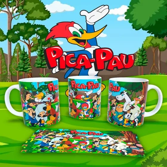 Caneca Personalizada de Porcelana Importada / ESTAMPA EXCLUSIVA / Caneca Pica Pau