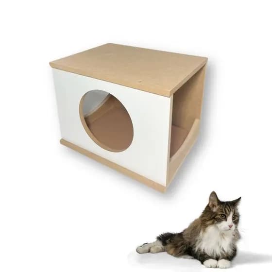 Nicho Para Gato REFORÇADO MDF 15mm Casinha de Gato Com Carpete Caminha de Gato Toca Montado