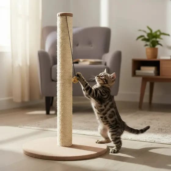 Arranhador para Gatos Grande 86cm Sisal de 8mm Não Tomba Torre Gato Base Estável Para Manie Coon