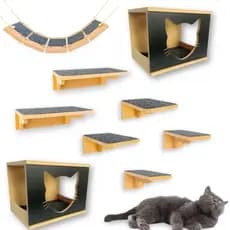Parque Gato Reforçado Envio Montado e Parafusado Prateleira Para Gato Kit Playground Gato Seguro