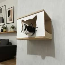 Casa Para Gato MDF 15mm REFORÇADO Nicho Para Gatos Toca Suspensa Gatificação Montado Caminha de Gato