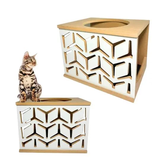 Casinha de Gato REFORÇADO 15mm Montado Com Carpete Antiderrapante Caminha de Gato Toca Suspensa