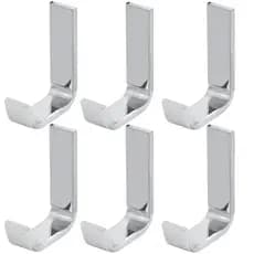 Kit 6 Cabides Cromado Inox p/ Banheiro quarto Toalhas Roupa Parede Porta Durável Antiferrugem