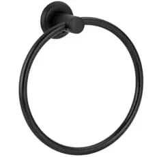 Porta Toalha Argola Inox Preto Fosco Banheiro Parede Fixação Dupla Toalheiro Rosto Moderno
