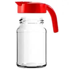 02 Jarras De Vidro vazia - 500 Ml com Tampa Plástica de Rosquear -Suco Água