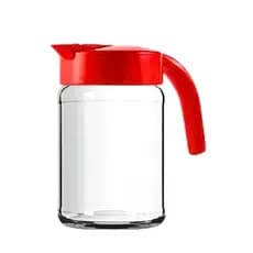05 Jarras De Vidro vazia - 500 Ml com Tampa Plástica de Rosquear -Suco Água