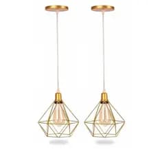 Kit 2 Pendente Lustre Luminária Aramado Diamante