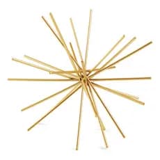 Escultura Ouriço Dourado Em Metal Dourado 16cm
