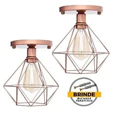 Kit 2 Lustre Plafon Diamante Luxo