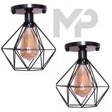 Kit 2 Lustre Plafon Diamante Luxo