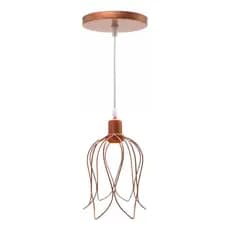 Pendente Tulipa Luminária Teto Aramado Cabo Cristal 1 Metro