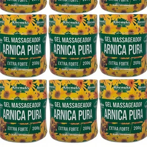 Kit 6  Gel Massageador Arnica Pura Extra Forte Pernas Coluna Peito - Rhenuks