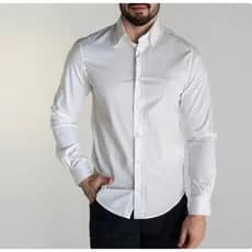 Camisa Social Manga Longa Masculina Slim Fit Lisa P0|_0  algodão