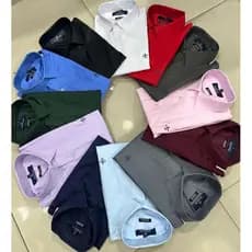 Camisa Social Masculina D(️) Manga Longa Slim Fit Lisa Confortável Clássica