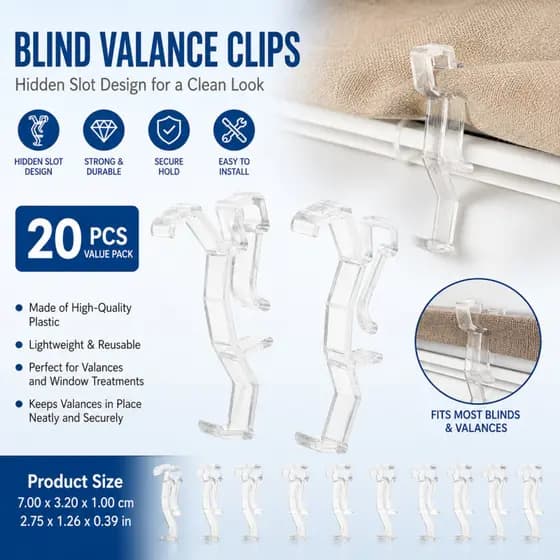 📎 20Peças Prendedores Transparentes Para Cortinas E Persianas Resistentes E Versáteis