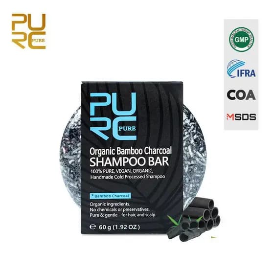 PURC Bambu Extrato De Carv茫o Shampoo Sab茫o Rico Refrescante Vegetal Espuma Refrescante Nutritivo