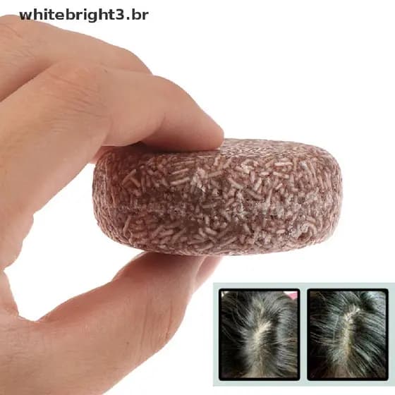 (White) 100% Bar Shampoo Natural para escurecimento do cabelo/Foot Care Org芒nica (Branco)