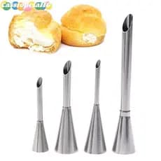(cassiopeiahg) 4 Unidades Bico de Chifre Lightning Puff Tubo de Recheio de Cupcake Bico de Creme de Pastelaria